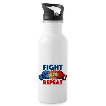 Highlevel Fighter - Trinkflasche mit integriertem Trinkhalm - Weiß - Rechts