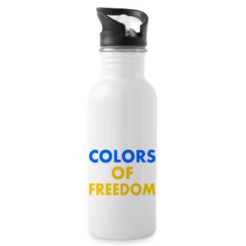 Colors of freedom - Water bottle with straw - white - Right