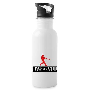 baseball 02 - Trinkflasche mit integriertem Trinkhalm - Weiß - Rechts