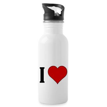 I ♥️ .......... - Water bottle with straw - white - Right