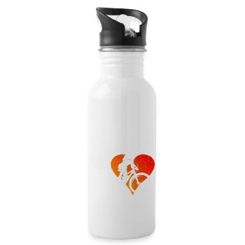 MTB Radfahrer Radfahren Radsport Damen Herren - Trinkflasche mit integriertem Trinkhalm - Weiß - Rechts