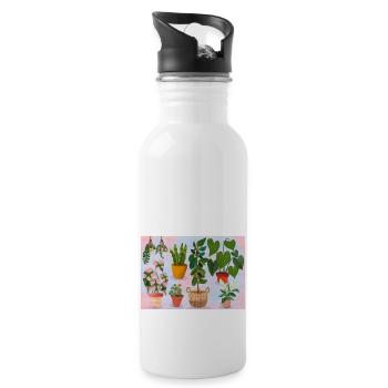 Plants - Trinkflasche mit integriertem Trinkhalm - Weiß - Rechts