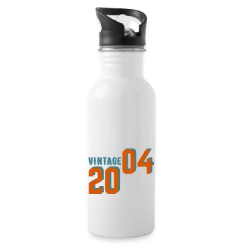 Vintage Retro 2004 - Trinkflasche mit integriertem Trinkhalm - Weiß - Rechts