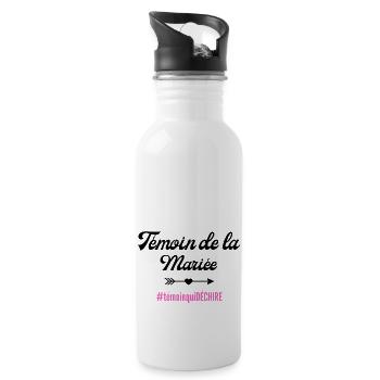 Bride's Witness - matching tshirt - Water bottle with straw - white - Right