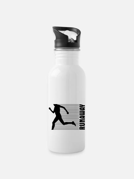 Runaway - Trinkflasche mit integriertem Trinkhalm - Weiß