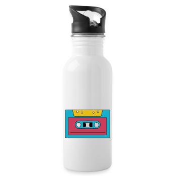 Kassette - Trinkflasche mit integriertem Trinkhalm - Weiß - Rechts