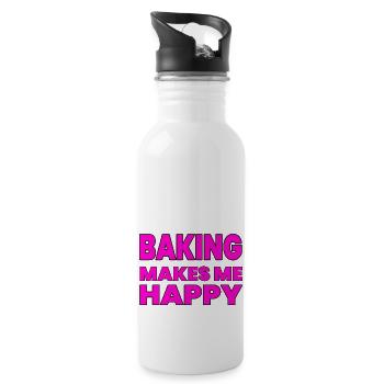 Bake - Water bottle with straw - white - Right