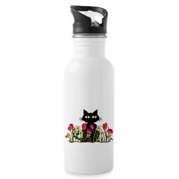 Cat - Water bottle with straw - white - Right