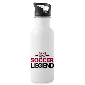 Soccer Legend - Water bottle with straw - white - Right