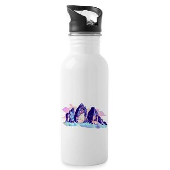 Three Peaks Tre Cime di Lavaredo Dolomites Hiking - Water bottle with straw - white - Right