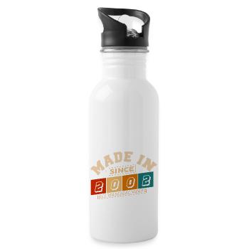 Made in 2002 Anniversary 22 Years - Water bottle with straw - white - Right