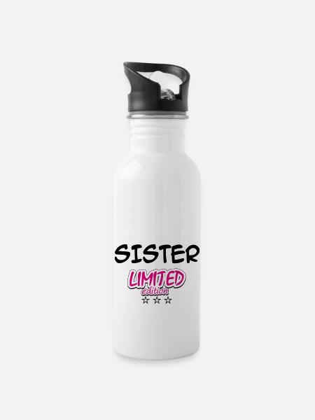 SISTER LIMITED EDITION - Water bottle with straw - white