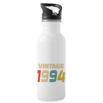 1994 Vintage Retro Classic 1994 - Trinkflasche mit integriertem Trinkhalm - Weiß - Rechts