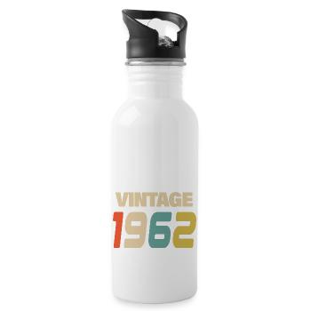 1962 Vintage Retro Classic 1962 - Water bottle with straw - white - Right