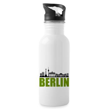 berlin skyline - Trinkflasche mit integriertem Trinkhalm - Weiß - Rechts