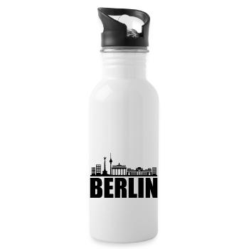 Berlin Skyline - Water bottle with straw - white - Right