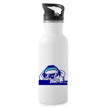 Lustiger Cooler DJ Igel Mischpult Party Musik Spaß - Trinkflasche mit integriertem Trinkhalm - Weiß - Rechts