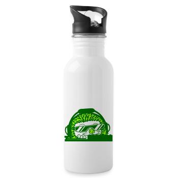 Lustiger Cooler DJ Igel Mischpult Party Musik Spaß - Trinkflasche mit integriertem Trinkhalm - Weiß - Rechts