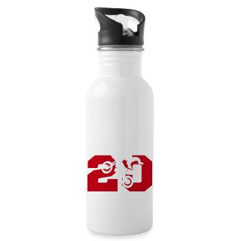 Moto 20 Biker - Trinkflasche mit integriertem Trinkhalm - Weiß - Rechts