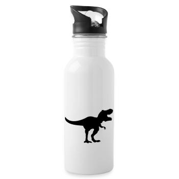 Dinosaur Trex - Water bottle with straw - white - Right