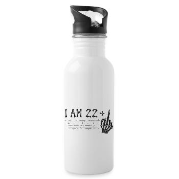 I Am 22 Plus Middle Finger - 23rd Birthday - Water bottle with straw - white - Right