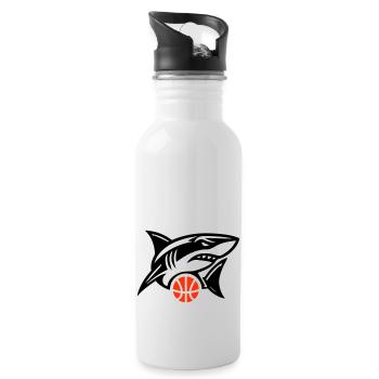 Requin basketball équipe - Gourde avec paille intégrée - blanc - Droite