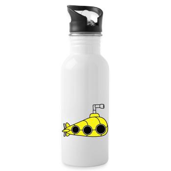 U-Boot Unterseeboot Tauchgang Tauchboot Kapitän - Trinkflasche mit integriertem Trinkhalm - Weiß - Rechts