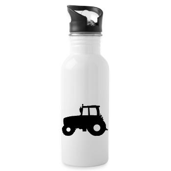 Traktor Trecker - Trinkflasche mit integriertem Trinkhalm - Weiß - Rechts