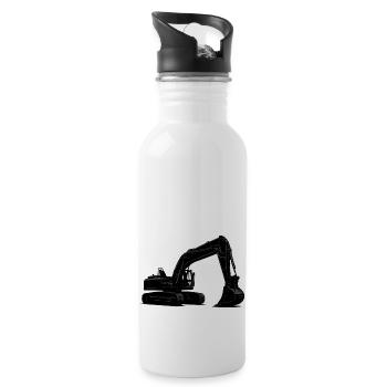 bagger - Trinkflasche mit integriertem Trinkhalm - Weiß - Rechts