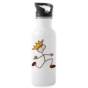 Strichmännchen - Trinkflasche mit integriertem Trinkhalm - Weiß - Rechts