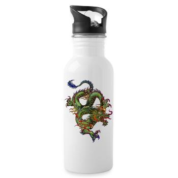 DRAGON BY cs - Gourde avec paille intégrée - blanc - Droite