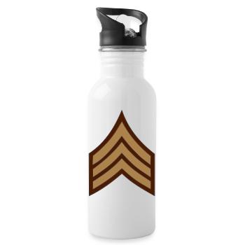 U.S. Army Chevron - Trinkflasche mit integriertem Trinkhalm - Weiß - Rechts