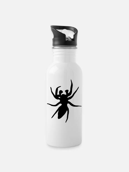 Spider - Trinkflasche mit integriertem Trinkhalm - Weiß