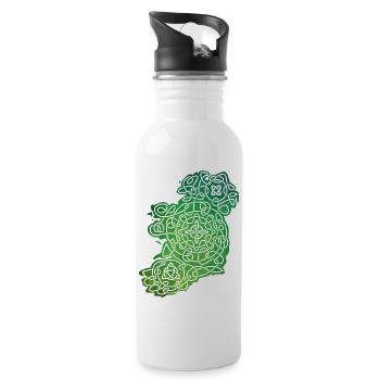 Celtic Map of Ireland - Gourde avec paille intégrée - blanc - Droite