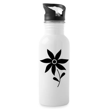 flower - Water bottle with straw - white - Right