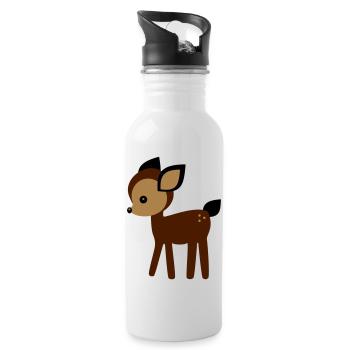 Rehkitz - Trinkflasche mit integriertem Trinkhalm - Weiß - Rechts