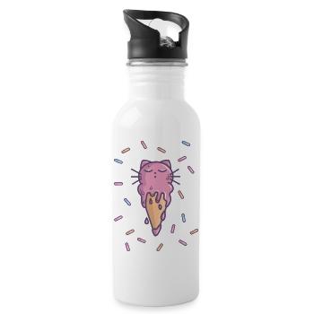 Cat'ce cream - Gourde avec paille intégrée - blanc - Droite