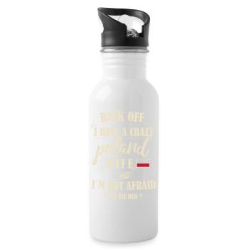 Poland Wife - Trinkflasche mit integriertem Trinkhalm - Weiß - Rechts