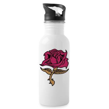 Rose (flower) - Water bottle with straw - white - Right