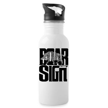 Boar sign - Water bottle with straw - white - Right