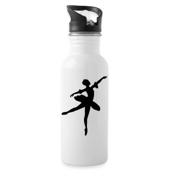 Danseuse de ballet vecteur Silhouette - Gourde avec paille intégrée - blanc - Droite
