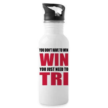 Triathlon - Trinkflasche mit integriertem Trinkhalm - Weiß - Rechts