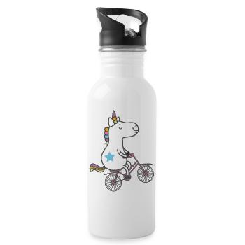 unicorn only - Trinkflasche mit integriertem Trinkhalm - Weiß - Rechts
