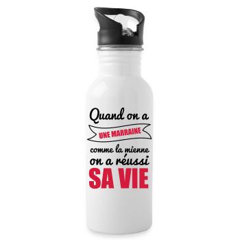 Quand on a une marraine - Gourde avec paille intégrée - blanc - Droite