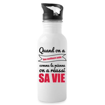 Quand on a meilleure amie - Gourde avec paille intégrée - blanc - Droite