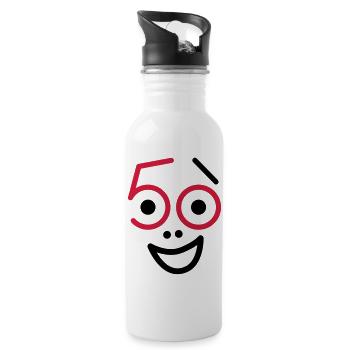 50 ans et toujours frais! - Gourde avec paille intégrée - blanc - Droite