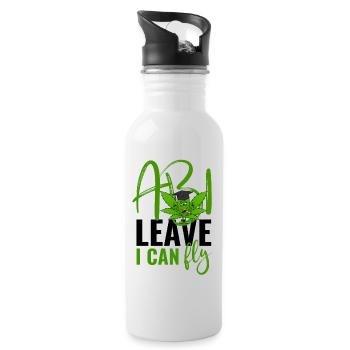 Abi Leave I Can Fly - Abitur  - Trinkflasche mit integriertem Trinkhalm - Weiß - Rechts