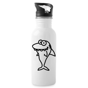 shark - Water bottle with straw - white - Right