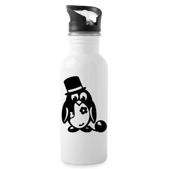 pinguin junggesellenabschied - Trinkflasche mit integriertem Trinkhalm - Weiß - Rechts
