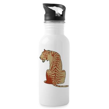 Force de courage de cadeau vintage de tigre - Gourde avec paille intégrée - blanc - Droite